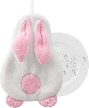 Кухонные Полотенца Cute Rabbit | Коралловые Бархатные Банные Полотенца для Рук для Ванной Комнаты В Форме Кролика | Полотенце Для Рук Товары Для дома Soft Comfor
